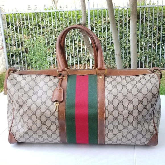 Vintage Gucci large Boston Carryall satchel weekender mini travel bag - Picture 1 of 16